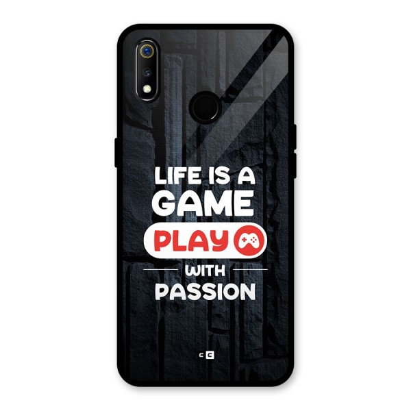 Play With Passion Glass Back Case for Realme 3