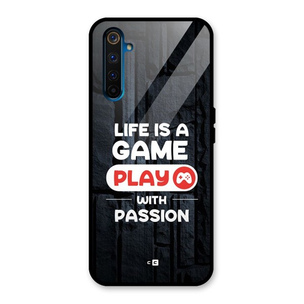 Play With Passion Glass Back Case for Realme 6 Pro