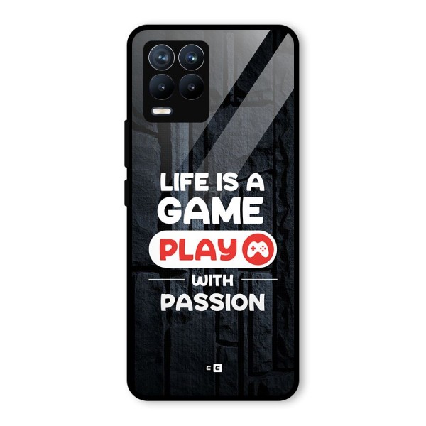 Play With Passion Glass Back Case for Realme 8 Pro