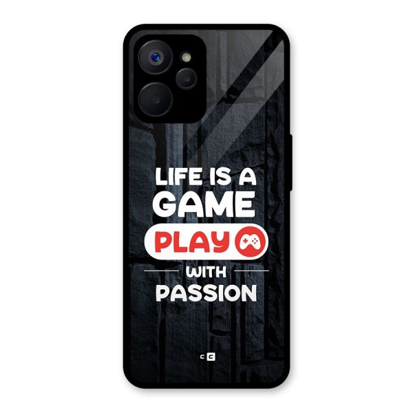 Play With Passion Glass Back Case for Realme 9i 5G