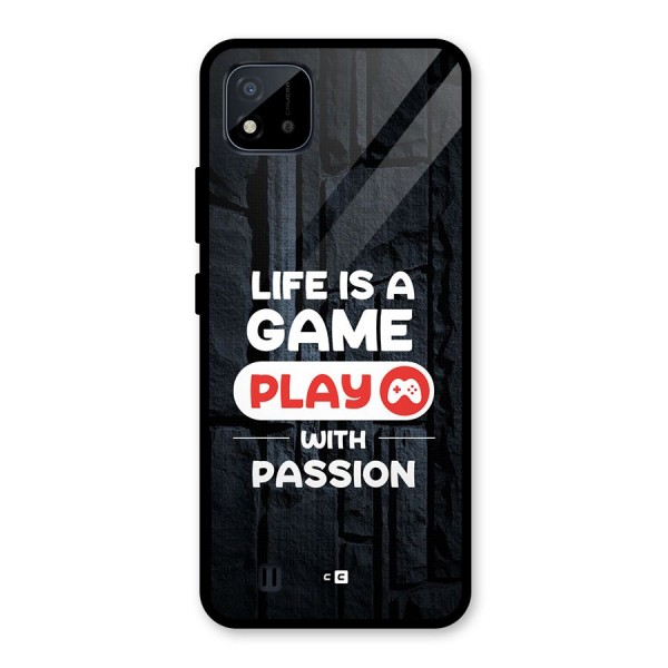 Play With Passion Glass Back Case for Realme C11 2021