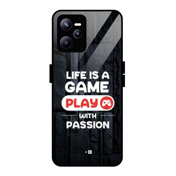 Play With Passion Glass Back Case for Realme C35