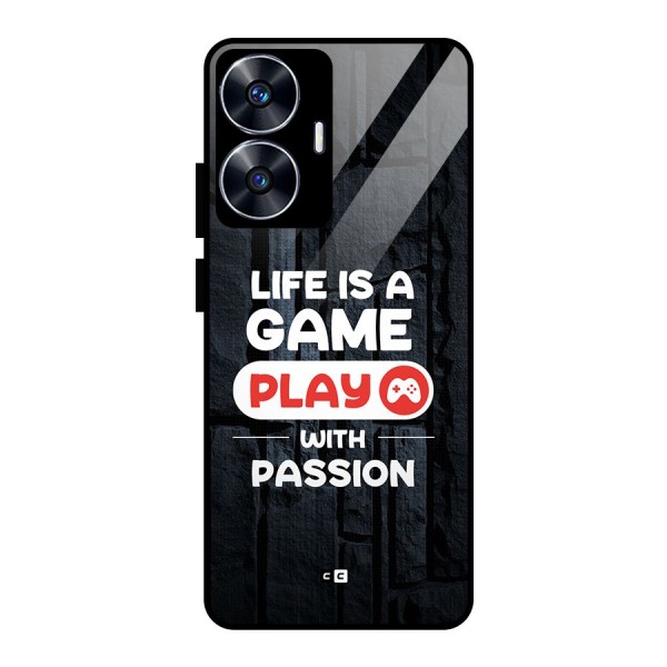 Play With Passion Glass Back Case for Realme Narzo N55