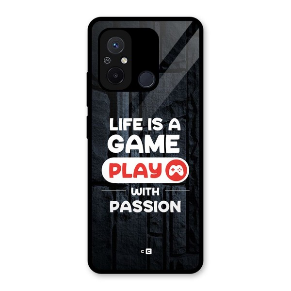 Play With Passion Glass Back Case for Redmi 12C