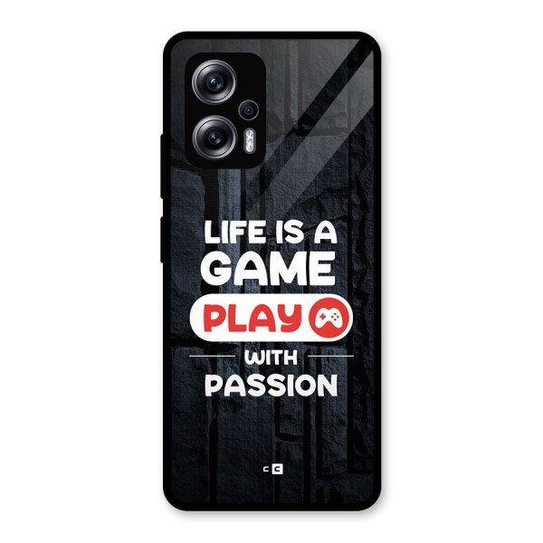 Play With Passion Glass Back Case for Redmi K50i