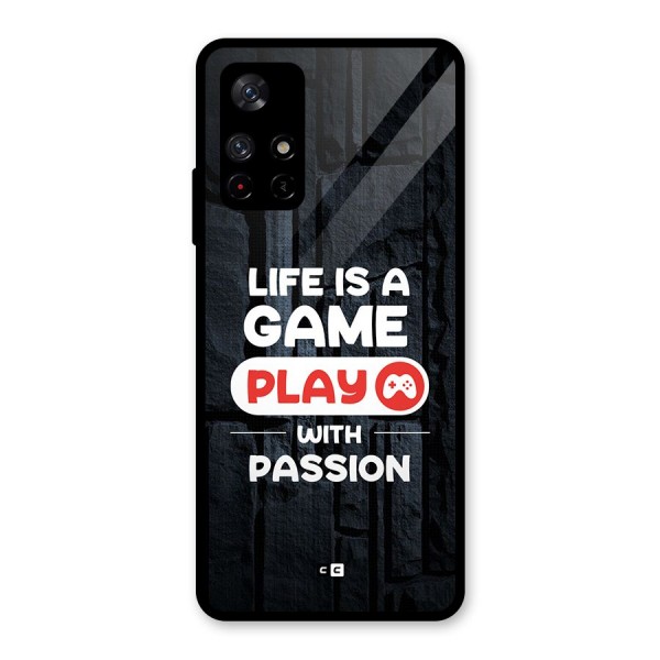 Play With Passion Glass Back Case for Redmi Note 11T 5G