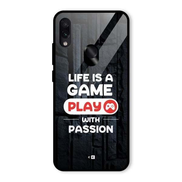 Play With Passion Glass Back Case for Redmi Note 7S