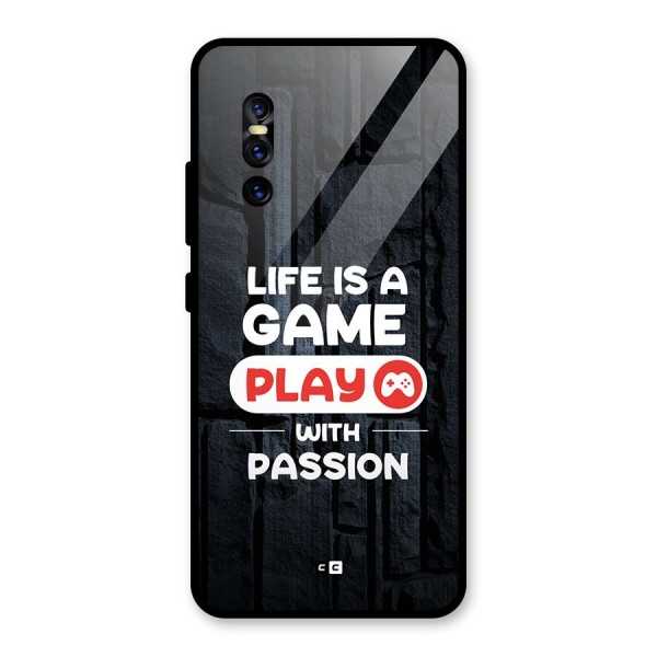 Play With Passion Glass Back Case for Vivo V15 Pro