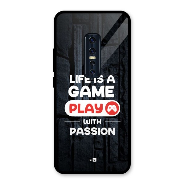 Play With Passion Glass Back Case for Vivo V17 Pro