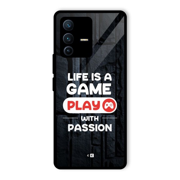 Play With Passion Glass Back Case for Vivo V23 Pro