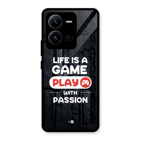 Play With Passion Glass Back Case for Vivo V25