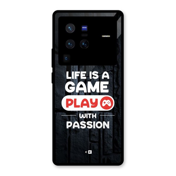 Play With Passion Glass Back Case for Vivo X80 Pro