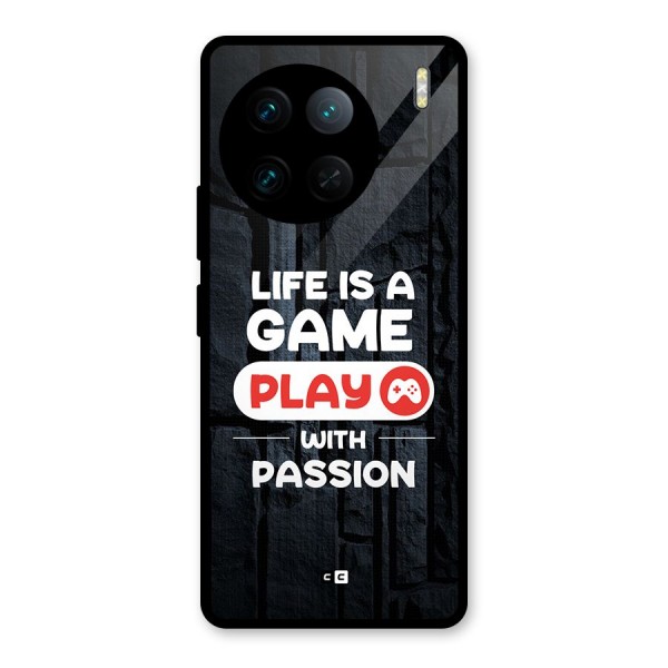 Play With Passion Glass Back Case for Vivo X90 Pro