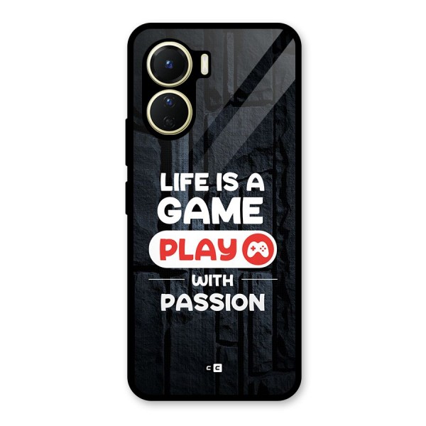 Play With Passion Glass Back Case for Vivo Y16