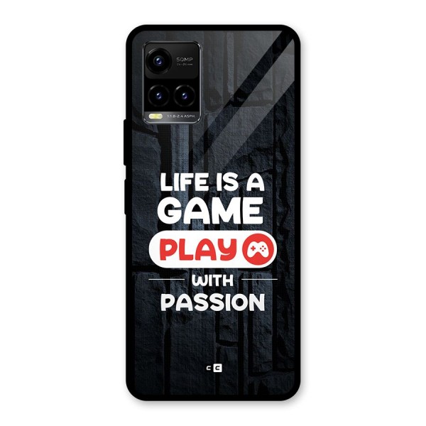 Play With Passion Glass Back Case for Vivo Y21G