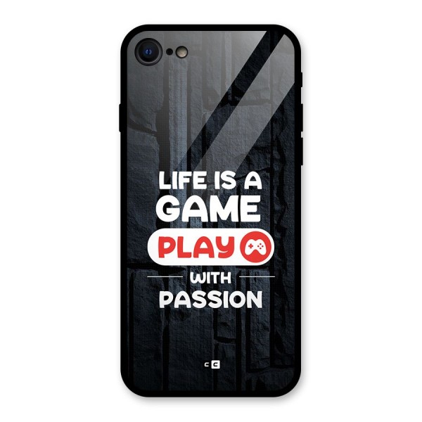 Play With Passion Glass Back Case for iPhone 8