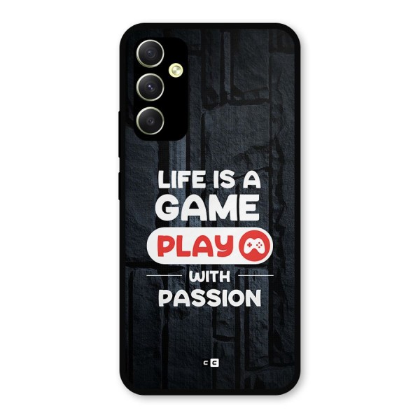 Play With Passion Metal Back Case for Galaxy A34