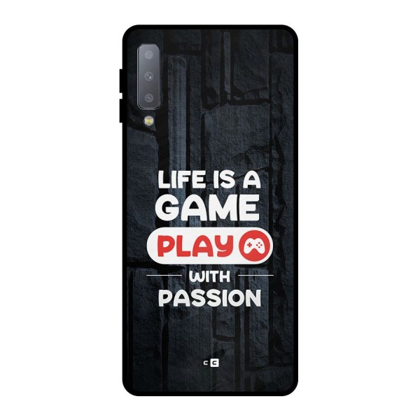 Play With Passion Metal Back Case for Galaxy A7 (2018)