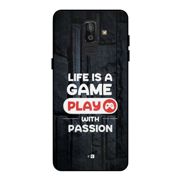 Play With Passion Metal Back Case for Galaxy J8