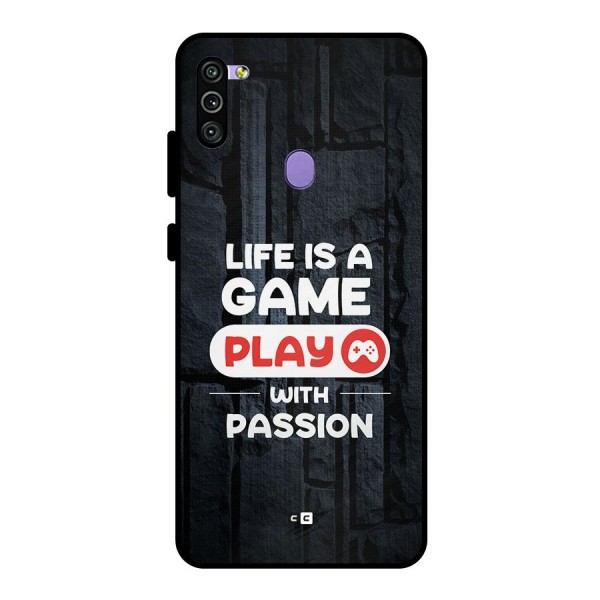 Play With Passion Metal Back Case for Galaxy M11