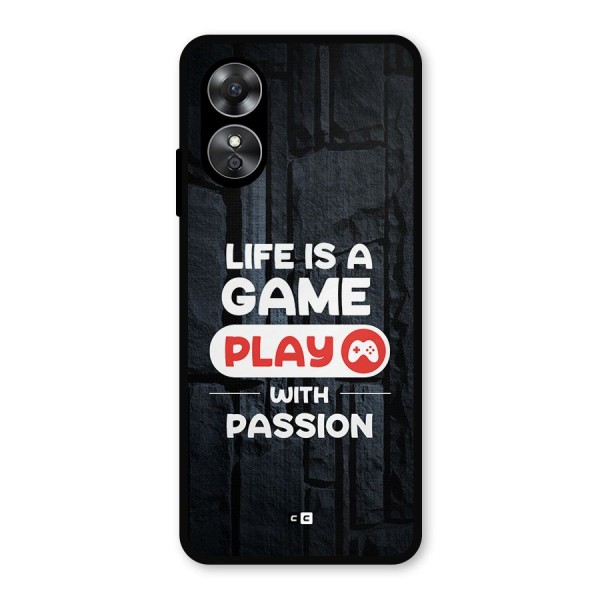 Play With Passion Metal Back Case for Oppo A17