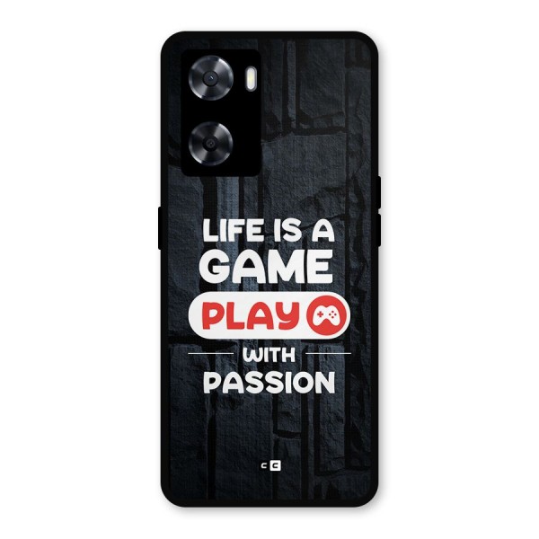 Play With Passion Metal Back Case for Oppo A57 2022