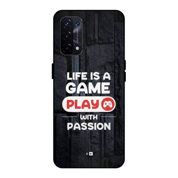 Play With Passion Metal Back Case for Oppo A74 5G