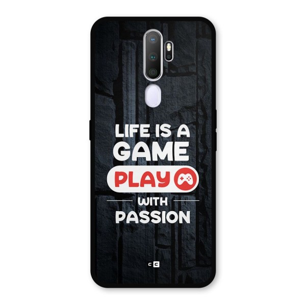 Play With Passion Metal Back Case for Oppo A9 (2020)