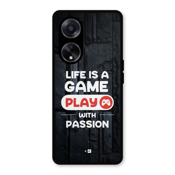 Play With Passion Metal Back Case for Oppo F23