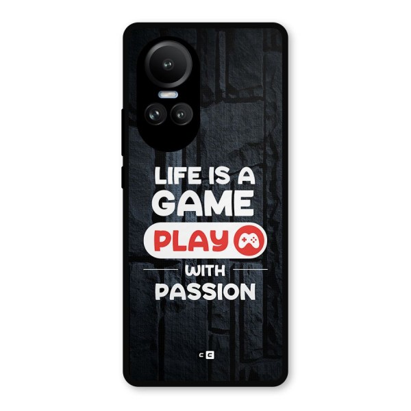 Play With Passion Metal Back Case for Oppo Reno10