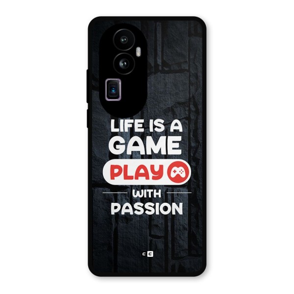 Play With Passion Metal Back Case for Oppo Reno10 Pro Plus