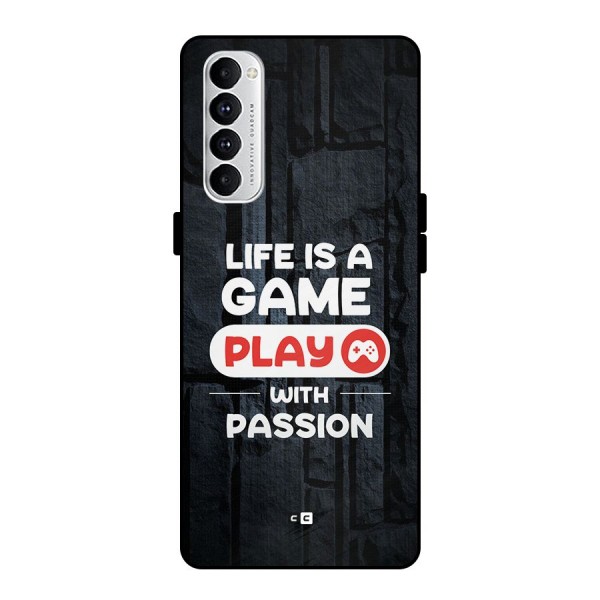 Play With Passion Metal Back Case for Oppo Reno4 Pro