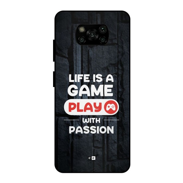 Play With Passion Metal Back Case for Poco X3