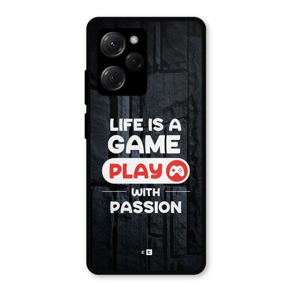 Play With Passion Metal Back Case for Poco X5 Pro