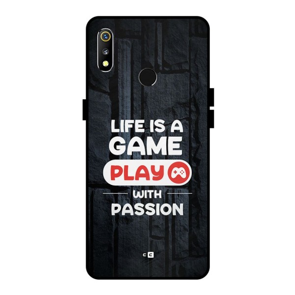 Play With Passion Metal Back Case for Realme 3