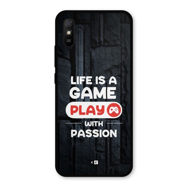 Play With Passion Metal Back Case for Redmi 9i