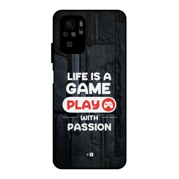 Play With Passion Metal Back Case for Redmi Note 10