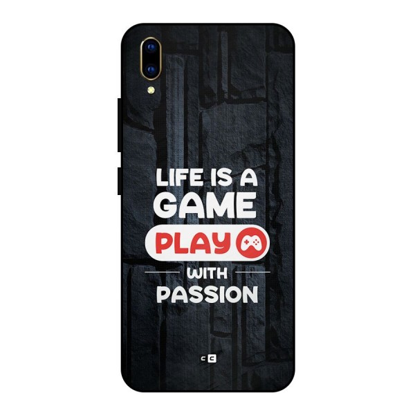 Play With Passion Metal Back Case for Vivo V11 Pro