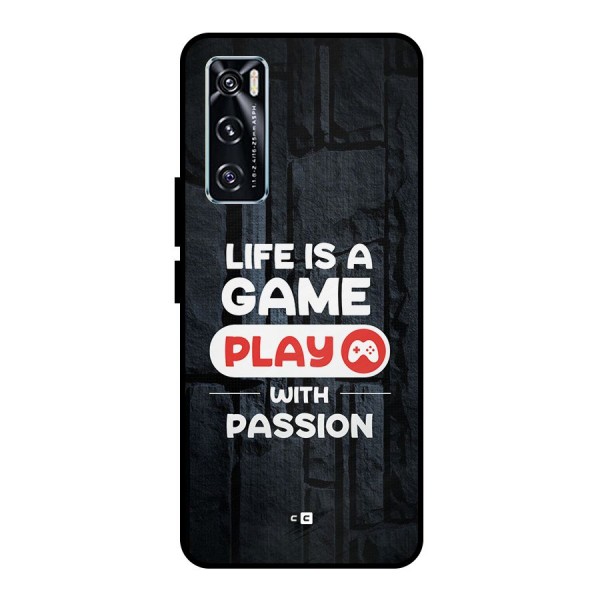 Play With Passion Metal Back Case for Vivo V20 SE