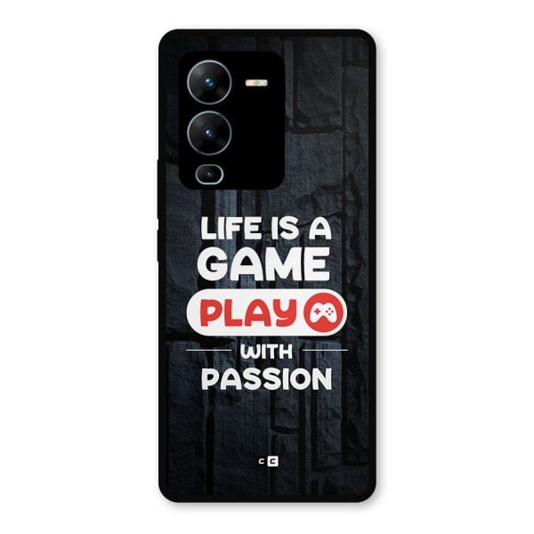 Play With Passion Metal Back Case for Vivo V25 Pro