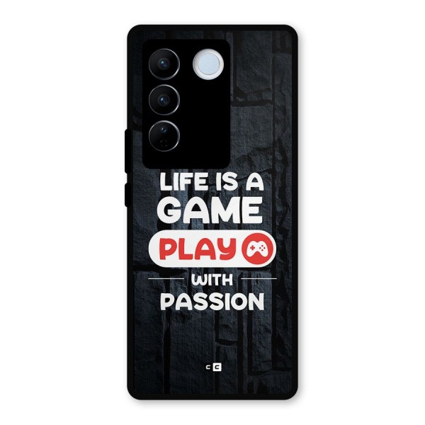 Play With Passion Metal Back Case for Vivo V27 Pro