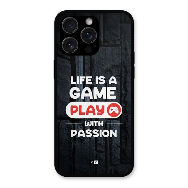 Play With Passion Metal Back Case for iPhone 15 Pro Max