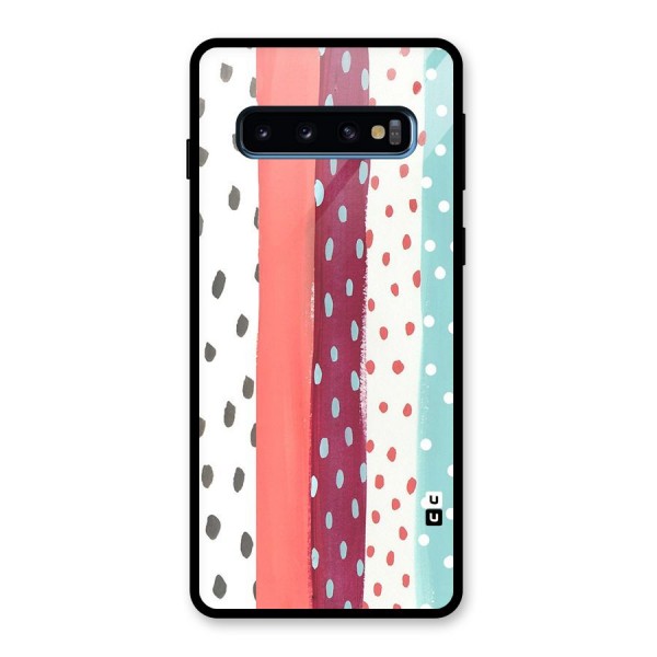 Polka Brush Art Glass Back Case for Galaxy S10