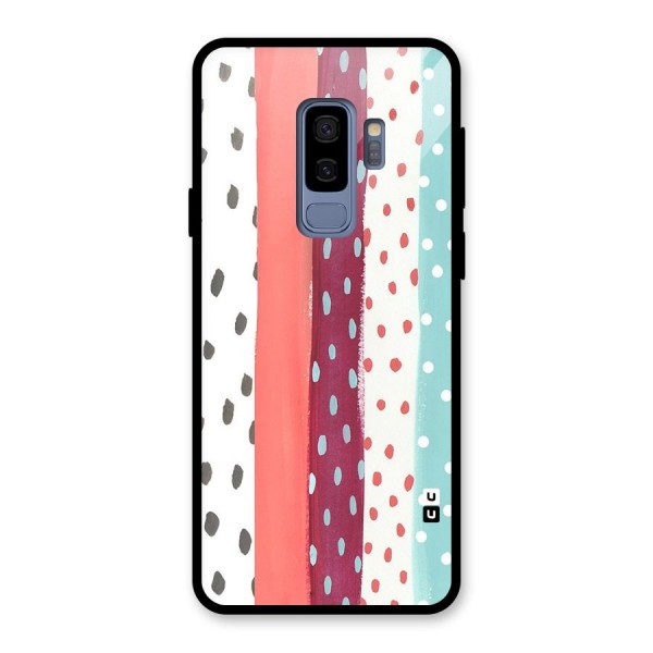 Polka Brush Art Glass Back Case for Galaxy S9 Plus