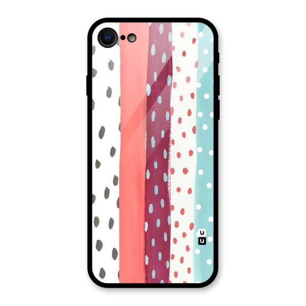 Polka Brush Art Glass Back Case for iPhone 8