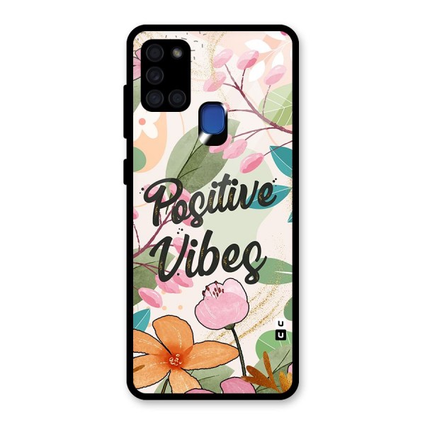 Positive Vibes Glass Back Case for Galaxy A21s