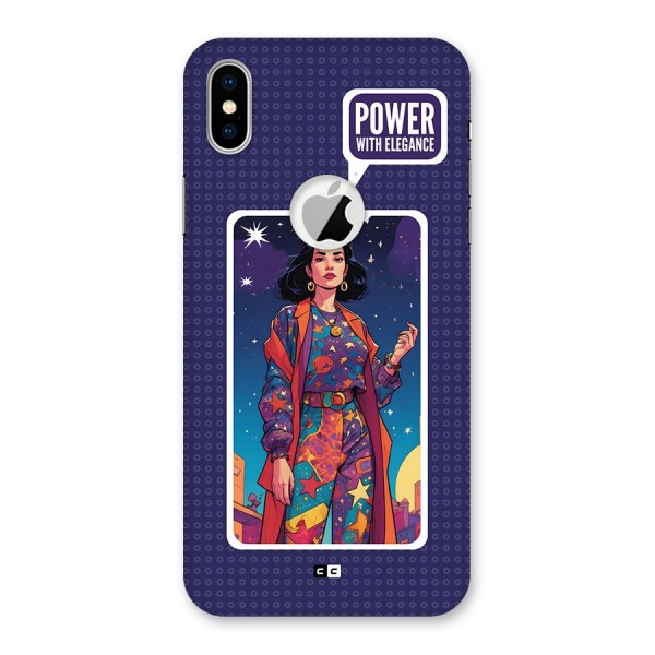 Power With Elegance Back Case for iPhone XS Logo Cut