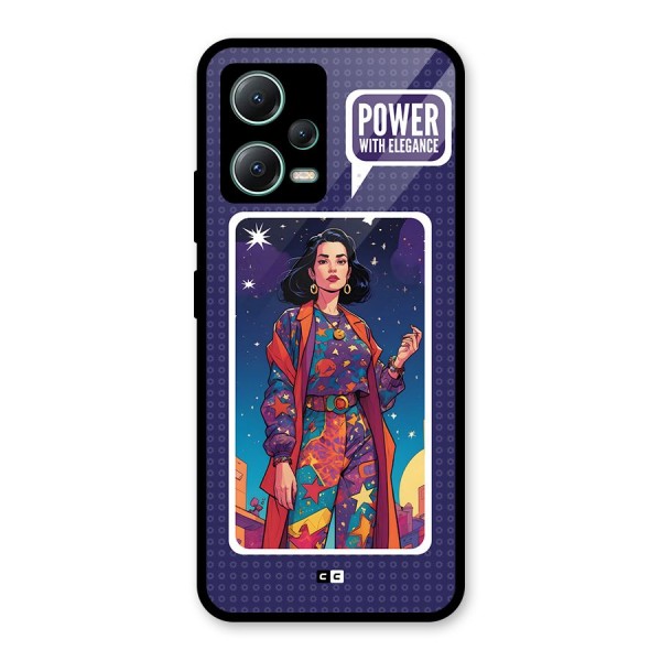 Power With Elegance Glass Back Case for Poco X5