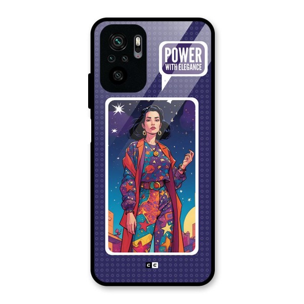 Power With Elegance Glass Back Case for Redmi Note 10