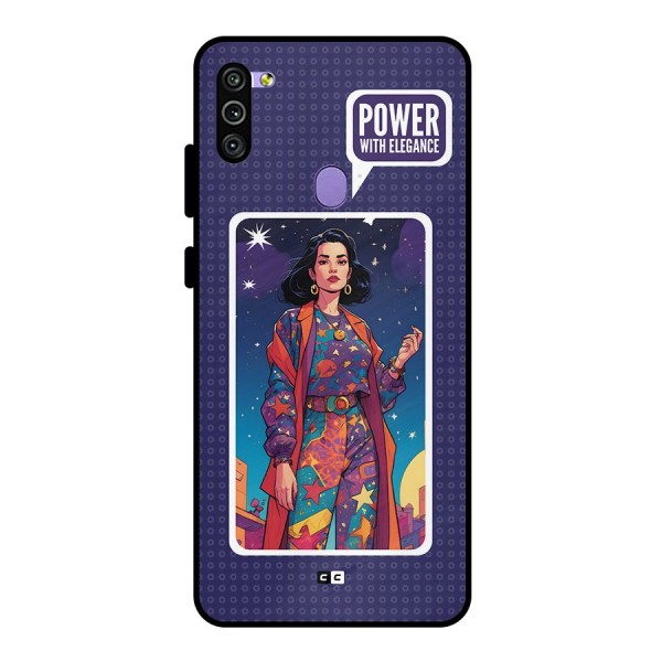 Power With Elegance Metal Back Case for Galaxy M11